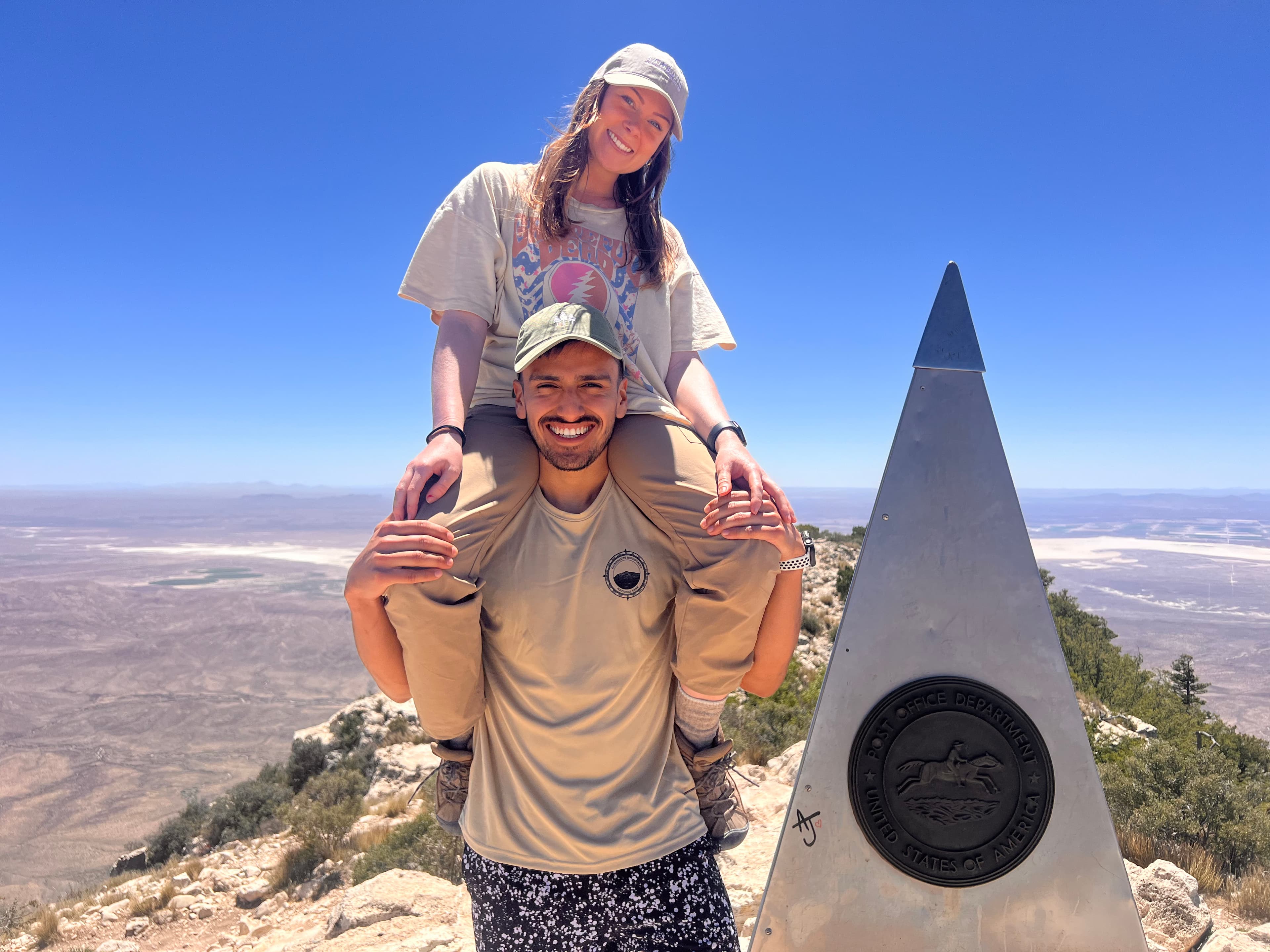 Sam, Jaz, and Crux in the outdoors